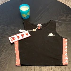 Kappa black workout top NWT